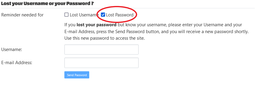 Lost Password Lost Password